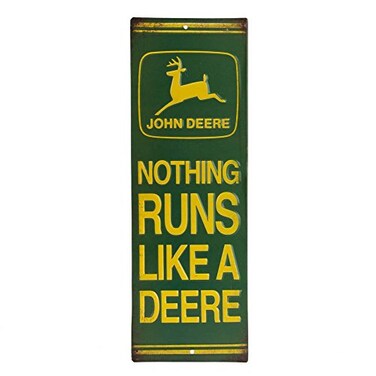 Open Road John Deere Embossed Metal Sign Vintage Sign for Garage or Man Cave