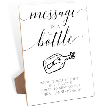 Toctose Wedding Message in a Bottle Guest Book Sign 8x11 Inch Modern Table Signs With Stand for Ceremony Reception Engagement Party Bridal Shower18
