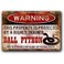 Ylens Ball Python SignFunny Metal SignsBall Python AccessoriesSnake Warning Sign Aluminum Metal Sign 8 X 12 Inches