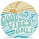 Open Road Brands Good Vibes Only Chunky Wood Block Sign Retro Beach Themed Decor Hang or Display on Desk Dresser or Counter