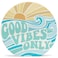Open Road Brands Good Vibes Only Chunky Wood Block Sign Retro Beach Themed Decor Hang or Display on Desk Dresser or Counter