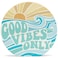 Open Road Brands Good Vibes Only Chunky Wood Block Sign Retro Beach Themed Decor Hang or Display on Desk Dresser or Counter