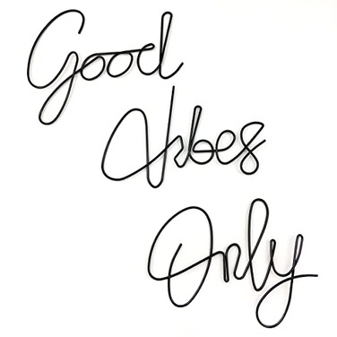 KRSHEMDE Good Vibes Only Wall Decor Signs Metal Letters Wall Decor Inspirational Wall Decals for Room Office Home Wall 9x6 Inches