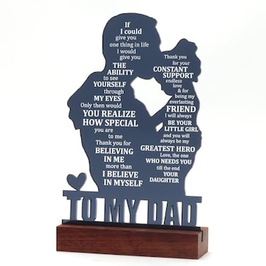 Heartfelt Gifting Dad Gifts from Daughter Meaningful Fathers Day Birthday Christmas Sentimental Present for Father Step Bonus Dad Daddy Papa Pop Old Man Acrylic Keepsake Plaque for Desk Decor Office H