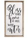 MRC Wood Bless This Home And All Who Enter Framed Farmhouse Style Wall Sign 9x18