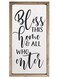 MRC Wood Bless This Home And All Who Enter Framed Farmhouse Style Wall Sign 9x18