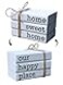 LIVDUCOT Farmhouse Mini White Decorative Books for Tiered Tray Decor Wooden Book Stack Faux Books for Coffee Table Living Room Decoration Small Shelf Decor Accent