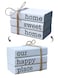 LIVDUCOT Farmhouse Mini White Decorative Books for Tiered Tray Decor Wooden Book Stack Faux Books for Coffee Table Living Room Decoration Small Shelf Decor Accent