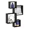 Furinno Rossi Interweave Wall Mount Floating Cube Shelf Set of 4 Espresso