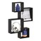 Furinno Rossi Interweave Wall Mount Floating Cube Shelf Set of 4 Espresso