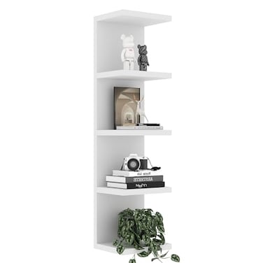 LitaEther 5 Tier Lack Floating Shelf White Wall Shelf UnitDisplay Shelf