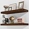 Axeman Floating Shelves 2 Pack 8 Inch Deep Rustic Solid Wood Wall Shelves for Storage Wall Mounted Display Shelving with Invisible HeavyDuty Metal Bracket 24 W x 8 D x 157 H Walnut Finish