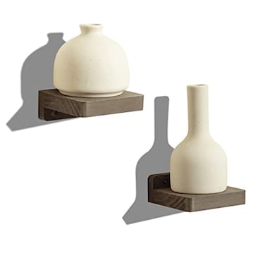 Freezing point Small Floating Shelf for Wall Set of 2 Natural Wood 4Inch Mini Wall Shelves Decor Plant Display Mounted Kitchen Bathroom Bedroom Corner Decorative Storage Tiny Stand Coffee