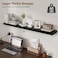 fuqing Black Floating Shelves 48 Inch Solid Wood Wall Mounted Shelves Set of 2 Extra Long Modern Floating Shelves for Wall Decor Storage Shelves for Bathroom Bedroom Kitchen Living Room Black