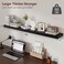 fuqing Black Floating Shelves 48 Inch Solid Wood Wall Mounted Shelves Set of 2 Extra Long Modern Floating Shelves for Wall Decor Storage Shelves for Bathroom Bedroom Kitchen Living Room Black