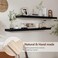 fuqing Black Floating Shelves 48 Inch Solid Wood Wall Mounted Shelves Set of 2 Extra Long Modern Floating Shelves for Wall Decor Storage Shelves for Bathroom Bedroom Kitchen Living Room Black