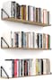 Greaittle 36 Inch Floating Book Shelves Set of 3 with Middle Brackets for Sturdiness Hanging Bookshelves for Wall Long Floating Shelves for Wall Storage 36 x 6 Brown