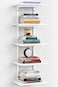 Harwaya White 5 Tier Wall Shelf Unit for Shoes Display Lack Wall Bookshelf for Bedroom Vertical Tiered Floating Book Shelves for Office Living Room Bathroom Vanity Kitchen Closet Purses Bags