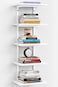 Harwaya White 5 Tier Wall Shelf Unit for Shoes Display Lack Wall Bookshelf for Bedroom Vertical Tiered Floating Book Shelves for Office Living Room Bathroom Vanity Kitchen Closet Purses Bags