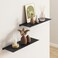 MKO 2 Pack 12 Floating Shelves for Wall Metal Wall Mounted Shelf for Bathroom Bedroom Living Room Kitchen Little Hanging Shelves for BooksStorageRoom Decor Black