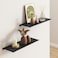 MKO 2 Pack 12 Floating Shelves for Wall Metal Wall Mounted Shelf for Bathroom Bedroom Living Room Kitchen Little Hanging Shelves for BooksStorageRoom Decor Black