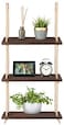 Mkono Hanging Shelves 3 Tier Rustic Wood Floating Wall Shelves Photo Plant Display Hanging Storage Shelf Home Decor for College Dorm Room Decor Bathroom Living Room Bedroom Apartment