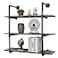 MBQQ Industrial Pipe Shelving Wall Mounted36in Rustic Metal Floating ShelvesSteampunk Real Wood Book ShelvesWall Shelf Unit Bookshelf Hanging Wall ShelvesFarmhouse Kitchen Bar Shelving3 Tier