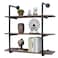 MBQQ Industrial Pipe Shelving Wall Mounted36in Rustic Metal Floating ShelvesSteampunk Real Wood Book ShelvesWall Shelf Unit Bookshelf Hanging Wall ShelvesFarmhouse Kitchen Bar Shelving3 Tier