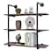 MBQQ Industrial Pipe Shelving Wall Mounted36in Rustic Metal Floating ShelvesSteampunk Real Wood Book ShelvesWall Shelf Unit Bookshelf Hanging Wall ShelvesFarmhouse Kitchen Bar Shelving3 Tier
