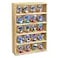 Ikee Design Wooden WallMounted Display Shelves Rack for CollectiblesFiguresShot Glasses Spice CanCosmetics or Perfume5 Adjustable Height ShelvesSpaceSavingOak Color