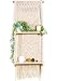 Induslyfe Macrame wall Hanging Shelf Tier 2 Natural White