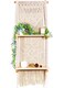 Induslyfe Macrame wall Hanging Shelf Tier 2 Natural White