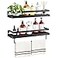 AMADA HOMEFURNISHING Bathroom Shelves with Towel Bar Floating Shelves Wall Shelves for BathroomLiving RoomKitchenBedroom Black Set of 2 AMFS01B