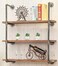 BIXIRAO Industrial Wall Mounted Iron Floating Pipe ShelvesShelvingRacksStorageBookcasesBrackets DIY Open BookshelvesShelving for KitchenOffice Retro Black