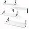 YGEOMER Floating Shelves for Wall Different Sizes White Wall Shelves for Living Room Bathroom Bedroom Kitchen Home Decor Set of 4