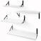 YGEOMER Floating Shelves for Wall Different Sizes White Wall Shelves for Living Room Bathroom Bedroom Kitchen Home Decor Set of 4
