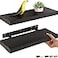 Ballucci Floating Shelves 2Pack 16 Wood Wall Shelf Set with Invisible Brackets for Bathroom Living Room Bedroom Kitchen Nursery 6 Deep Black