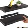Ballucci Floating Shelves 2Pack 16 Wood Wall Shelf Set with Invisible Brackets for Bathroom Living Room Bedroom Kitchen Nursery 6 Deep Black