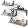 YGEOMER Floating Shelves for Wall Different Sizes Gray Wall Shelves for Living Room Bathroom Bedroom Kitchen Home Decor Set of 4