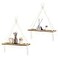 Dahey Macrame Hanging Shelf Boho Wall Decor Bedroom 2 Packs Rustic Wood Floating Shelves for Room Nursery Bathroom Living Room College Dorm Storage for Hanging Plants Photos White