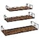 Serwrsw Moon Phase Wall Shelves Brown Black 3 Pack Small Floating Book Plant Shelves for Bedroom Kid Room Decorative Storage Display Shelf for Crystal Figurine Collectibles