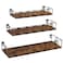 Serwrsw Moon Phase Wall Shelves Brown Black 3 Pack Small Floating Book Plant Shelves for Bedroom Kid Room Decorative Storage Display Shelf for Crystal Figurine Collectibles