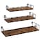 Serwrsw Moon Phase Wall Shelves Brown Black 3 Pack Small Floating Book Plant Shelves for Bedroom Kid Room Decorative Storage Display Shelf for Crystal Figurine Collectibles