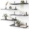 Fixwal Wall Shelves for Bedroom Set of 5 Width 475 Inches Floating Shelves Rustic Wood Wall Storage Shelves for Bedroom Living Room Kitchen Bathroom Grey
