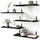Fixwal Floating Shelves for Wall Black Shelves Wall Mounted Rustic Wood Wall Storage Shelves for Bedroom Living Room Kitchen Bathroom Home Decor Set of 5 Black