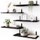 Fixwal Floating Shelves for Wall Black Shelves Wall Mounted Rustic Wood Wall Storage Shelves for Bedroom Living Room Kitchen Bathroom Home Decor Set of 5 Black