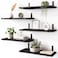 Fixwal Floating Shelves for Wall Black Shelves Wall Mounted Rustic Wood Wall Storage Shelves for Bedroom Living Room Kitchen Bathroom Home Decor Set of 5 Black
