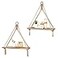 Mkono Macrame Hanging Shelves Boho Wall Decor Set of 2 Rustic Wood Floating Storage Shelf for Bedroom Bathroom Living Room Nursery Dorm Room Display Shelving for Hanging Plants Photos