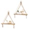 Mkono Macrame Hanging Shelves Boho Wall Decor Set of 2 Rustic Wood Floating Storage Shelf for Bedroom Bathroom Living Room Nursery Dorm Room Display Shelving for Hanging Plants Photos