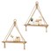 Mkono Macrame Hanging Shelves Boho Wall Decor Set of 2 Rustic Wood Floating Storage Shelf for Bedroom Bathroom Living Room Nursery Dorm Room Display Shelving for Hanging Plants Photos